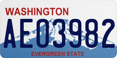 WA license plate AEO3982