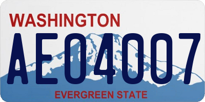 WA license plate AEO4007