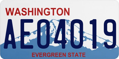 WA license plate AEO4019