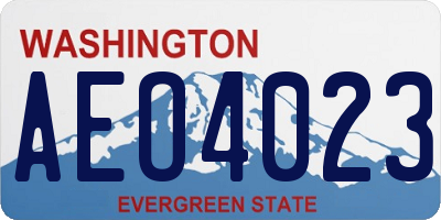 WA license plate AEO4023