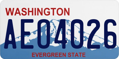 WA license plate AEO4026