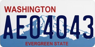 WA license plate AEO4043