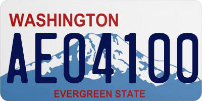 WA license plate AEO4100
