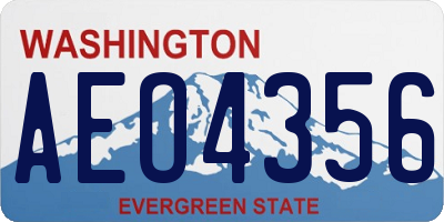 WA license plate AEO4356