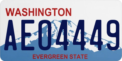 WA license plate AEO4449