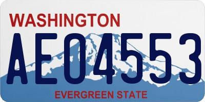 WA license plate AEO4553