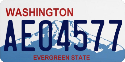 WA license plate AEO4577
