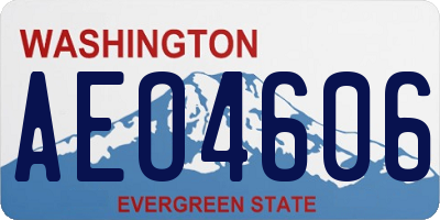 WA license plate AEO4606