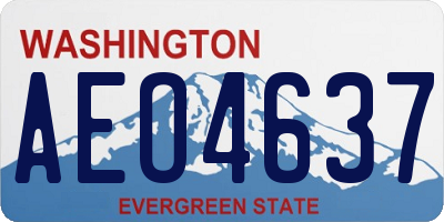 WA license plate AEO4637