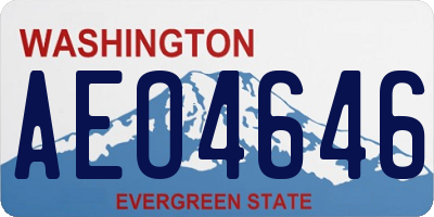 WA license plate AEO4646