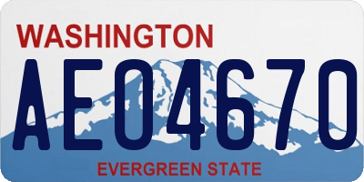 WA license plate AEO4670
