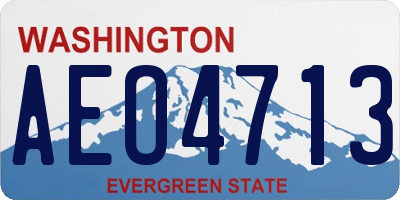 WA license plate AEO4713