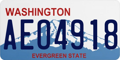WA license plate AEO4918
