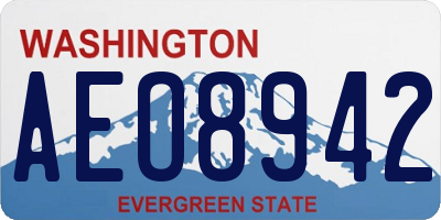 WA license plate AEO8942