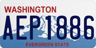 WA license plate AEP1886