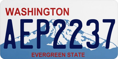 WA license plate AEP2237