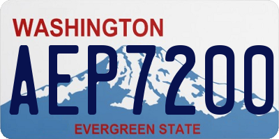WA license plate AEP7200