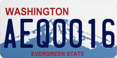 WA license plate AEQ0016