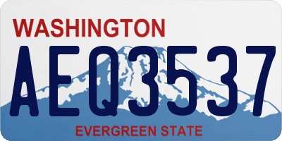 WA license plate AEQ3537