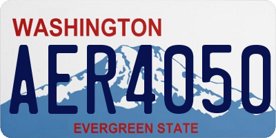 WA license plate AER4050