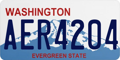 WA license plate AER4204