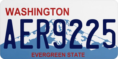 WA license plate AER9225