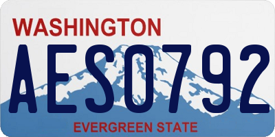 WA license plate AES0792
