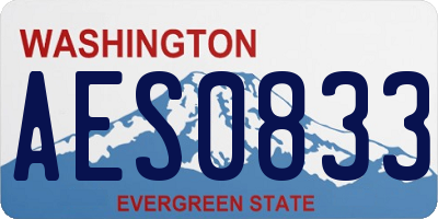 WA license plate AES0833