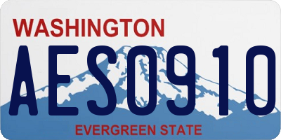 WA license plate AES0910
