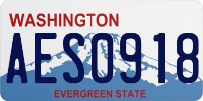 WA license plate AES0918