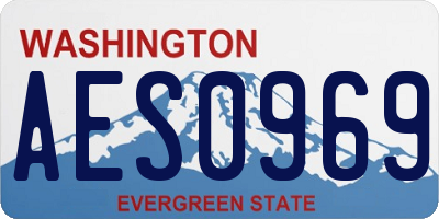 WA license plate AES0969