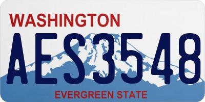 WA license plate AES3548