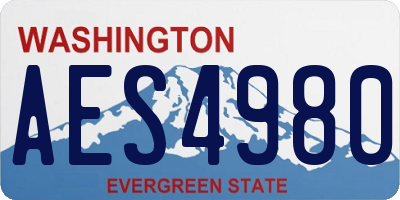 WA license plate AES4980