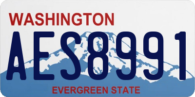 WA license plate AES8991