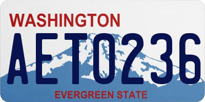 WA license plate AET0236