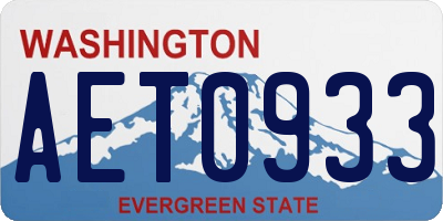 WA license plate AET0933