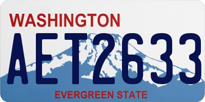 WA license plate AET2633