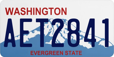 WA license plate AET2841