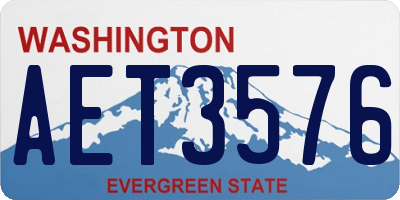 WA license plate AET3576