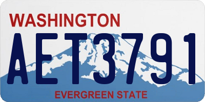 WA license plate AET3791
