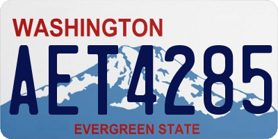 WA license plate AET4285