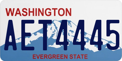 WA license plate AET4445