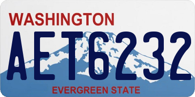 WA license plate AET6232
