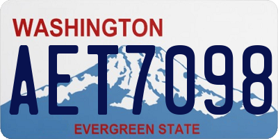 WA license plate AET7098