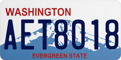 WA license plate AET8018