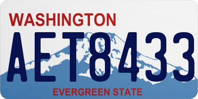 WA license plate AET8433