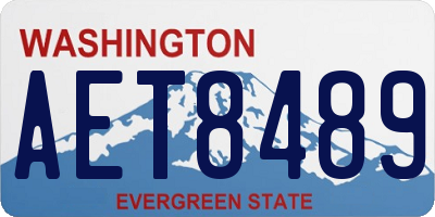 WA license plate AET8489