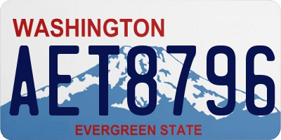 WA license plate AET8796