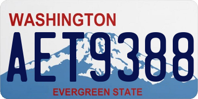 WA license plate AET9388