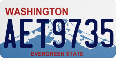WA license plate AET9735